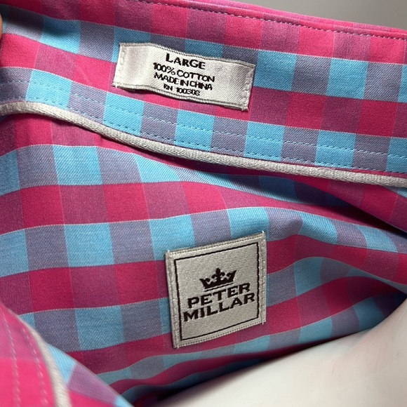 Peter Millar Mens Long Sleeve Button Down Sports Shirt. Size L - Picture 3 of 4